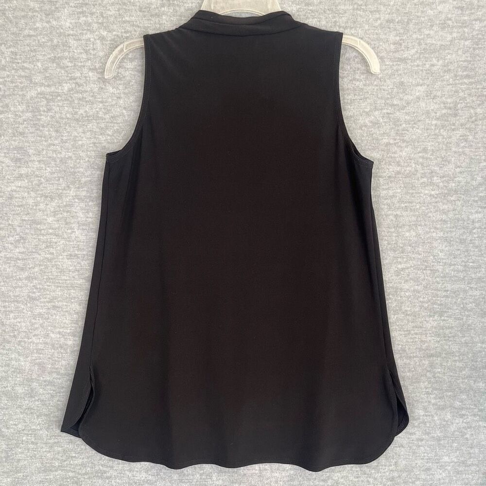 Joseph Ribkoff Black Pleated Sleeveless Top Womens 8 V Neck Career Office Blouse - Picture 4 of 8